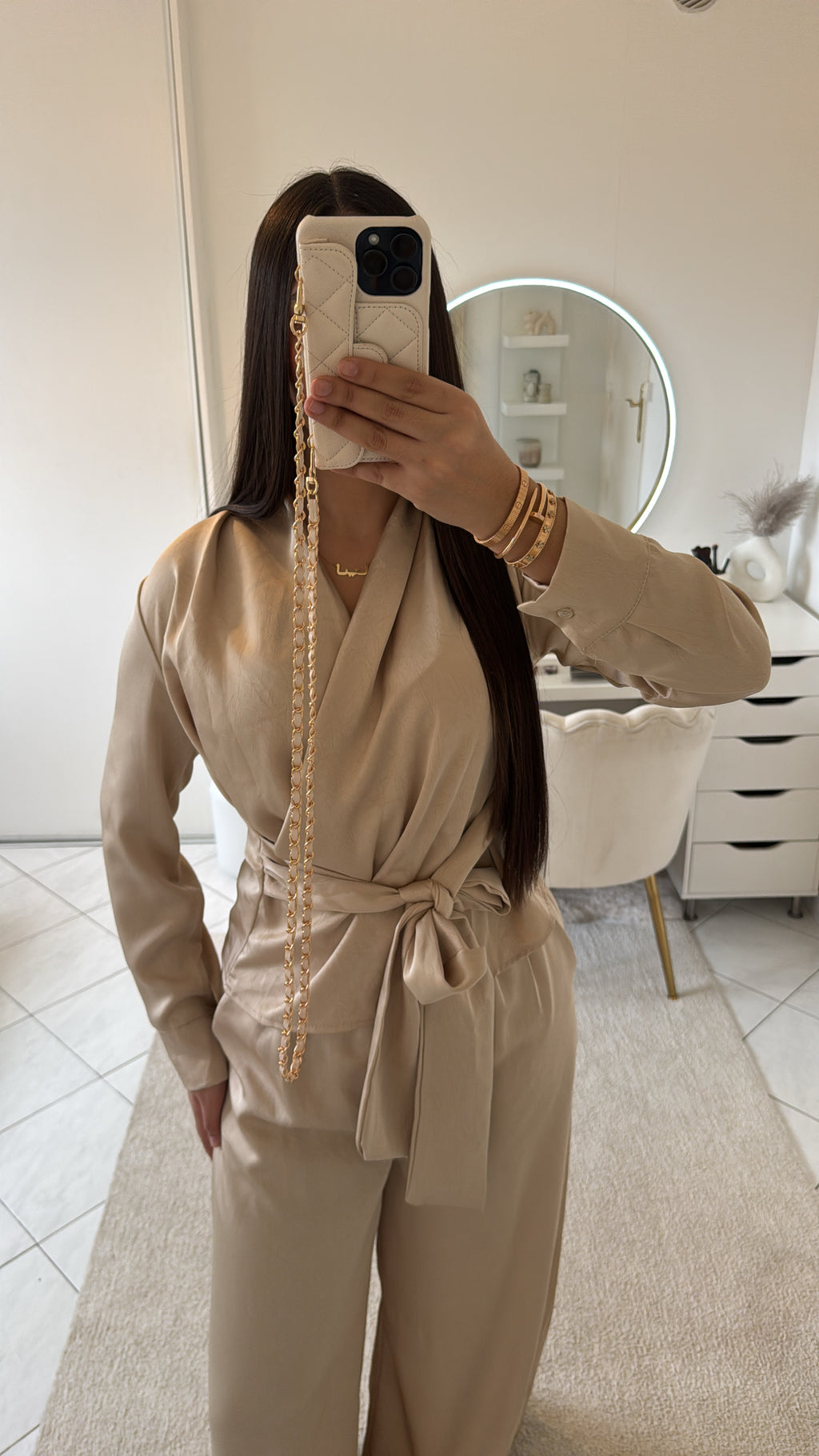 Ensemble satin beige