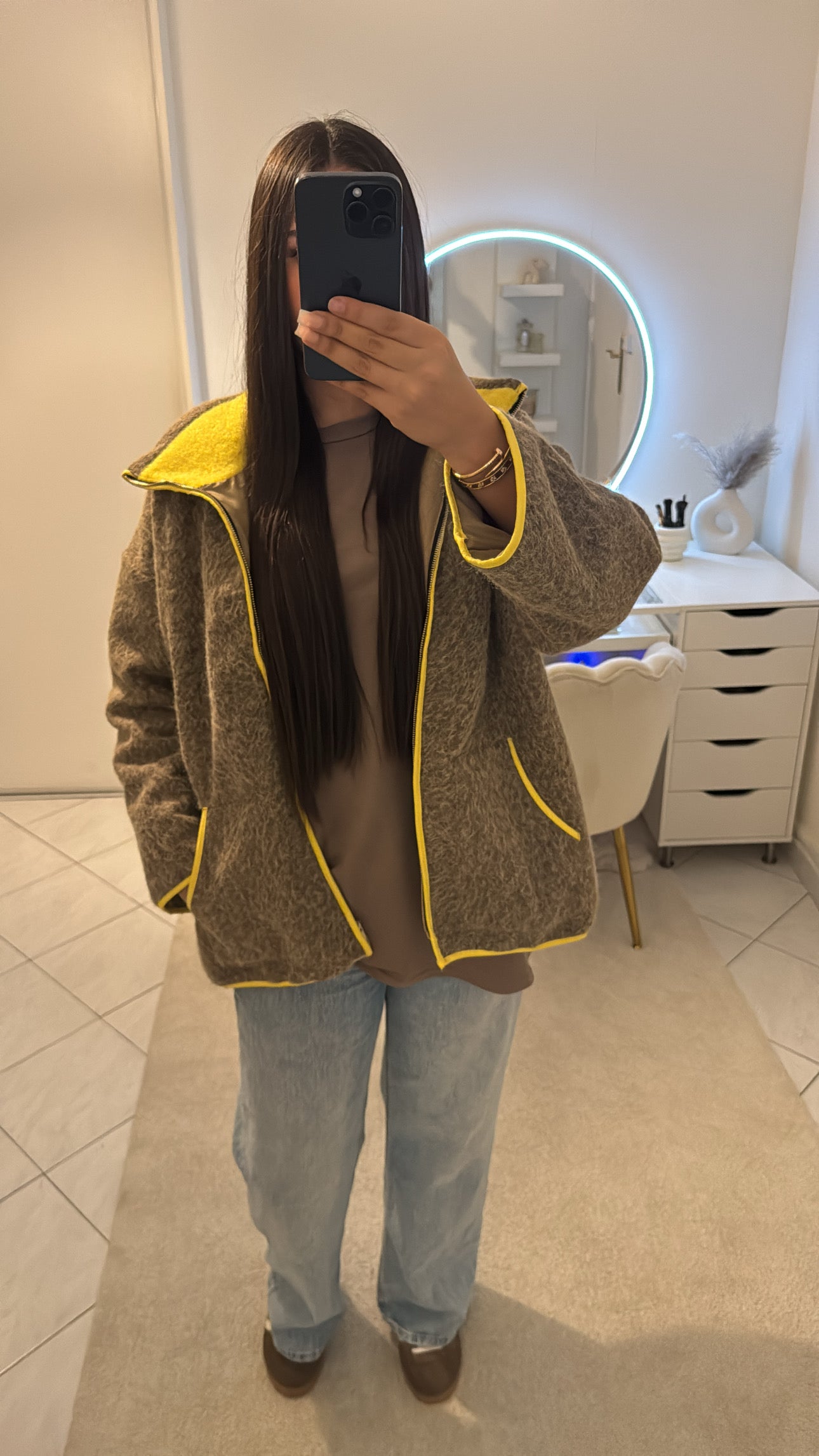 Veste long taupe