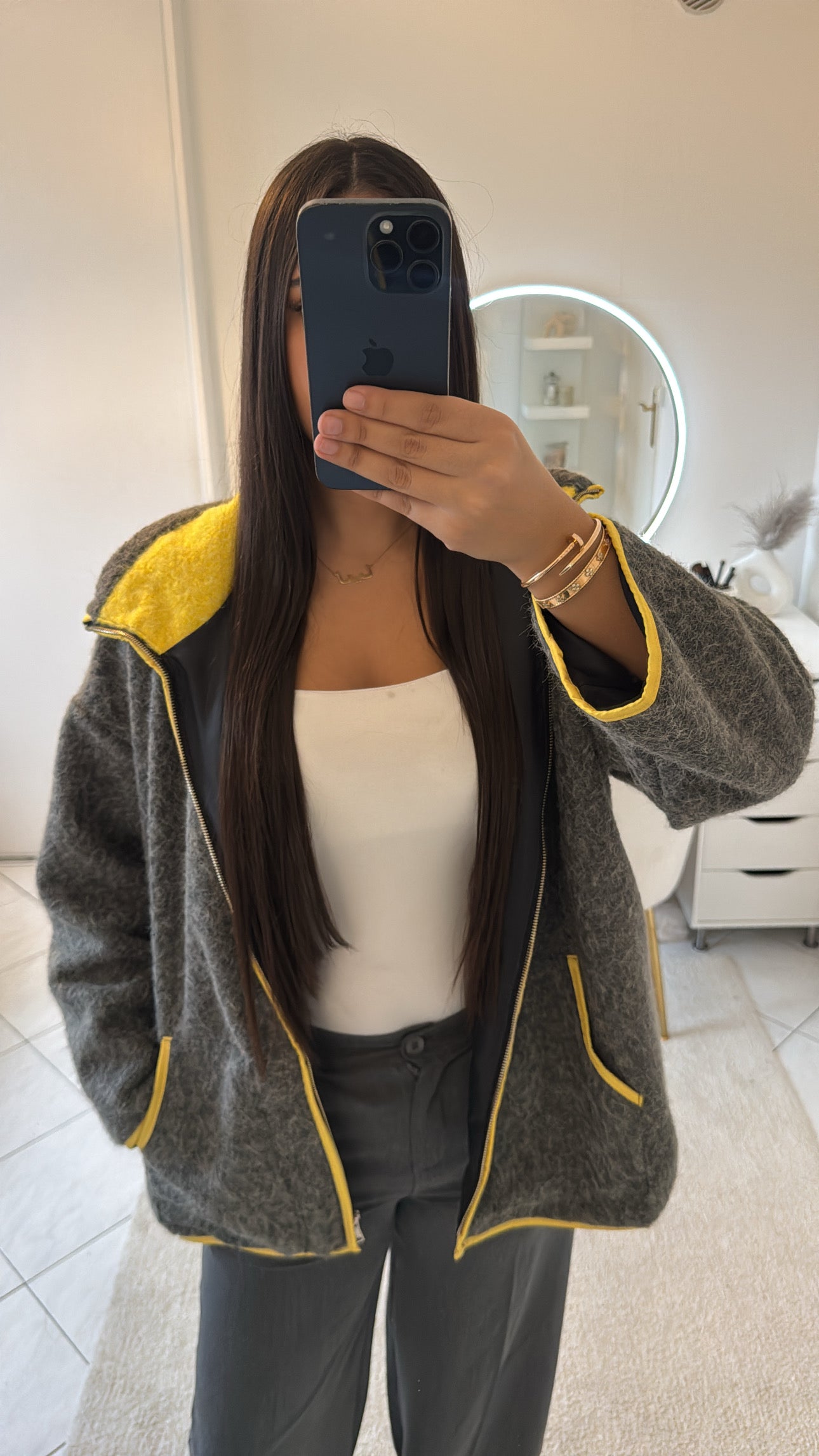 Veste long gris