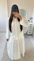 Ensemble lana blanc (chemise+jupe)