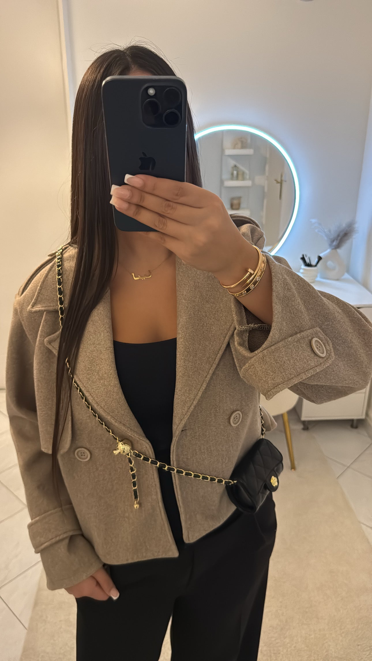 Veste courte taupe