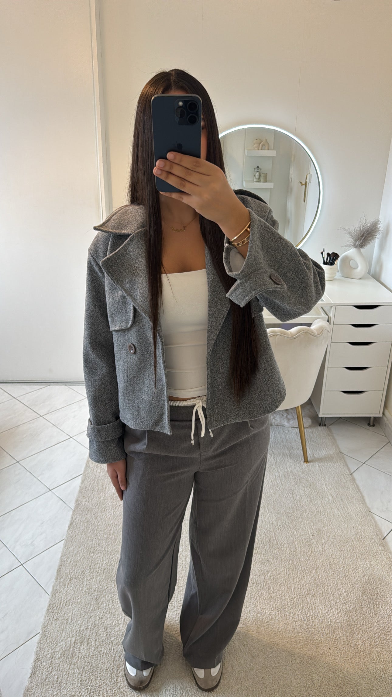 Veste courte gris