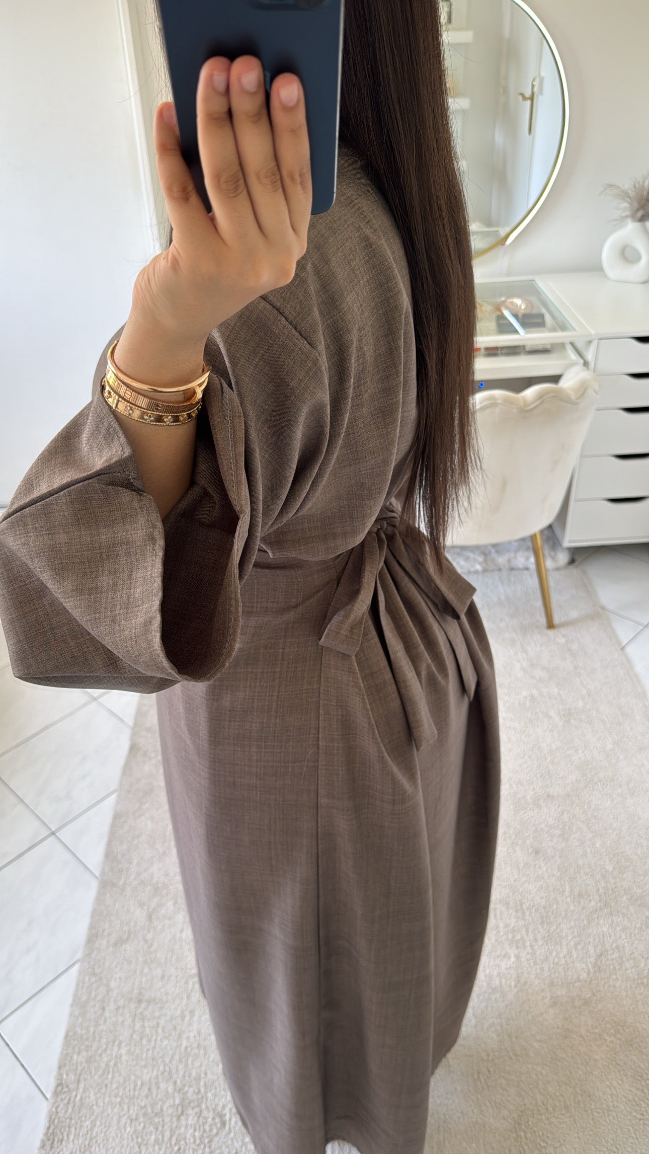 Ensemble robe taupe 2 pièces