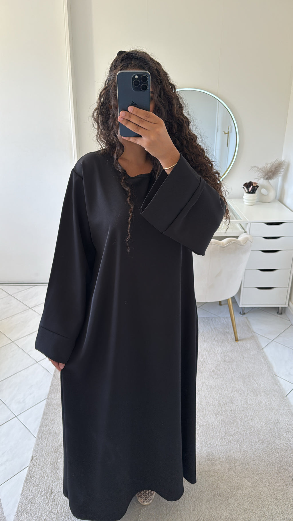 Abaya à poche noir