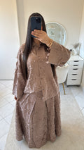Ensemble Lana taupe (chemise+jupe)