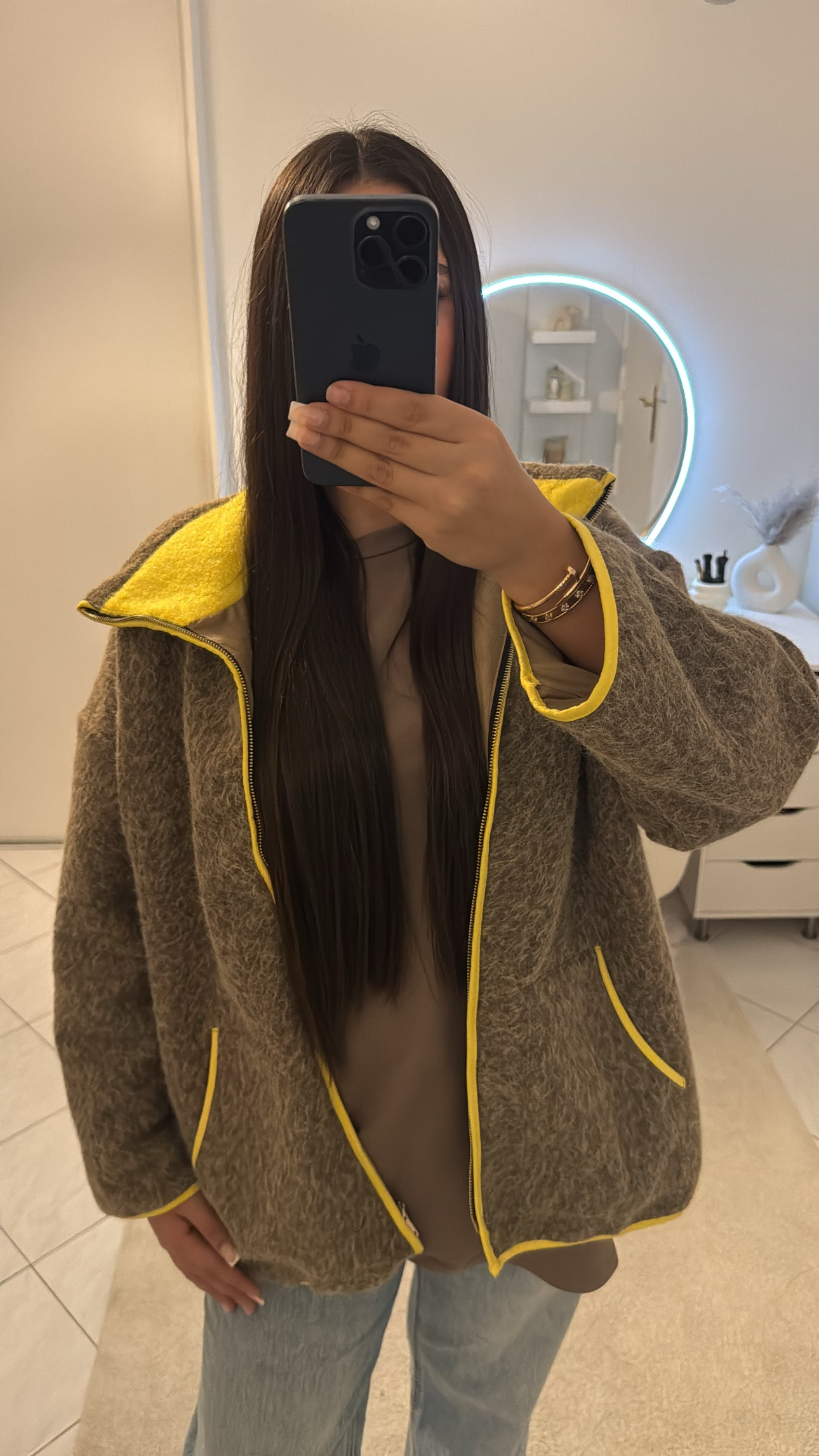 Veste long taupe