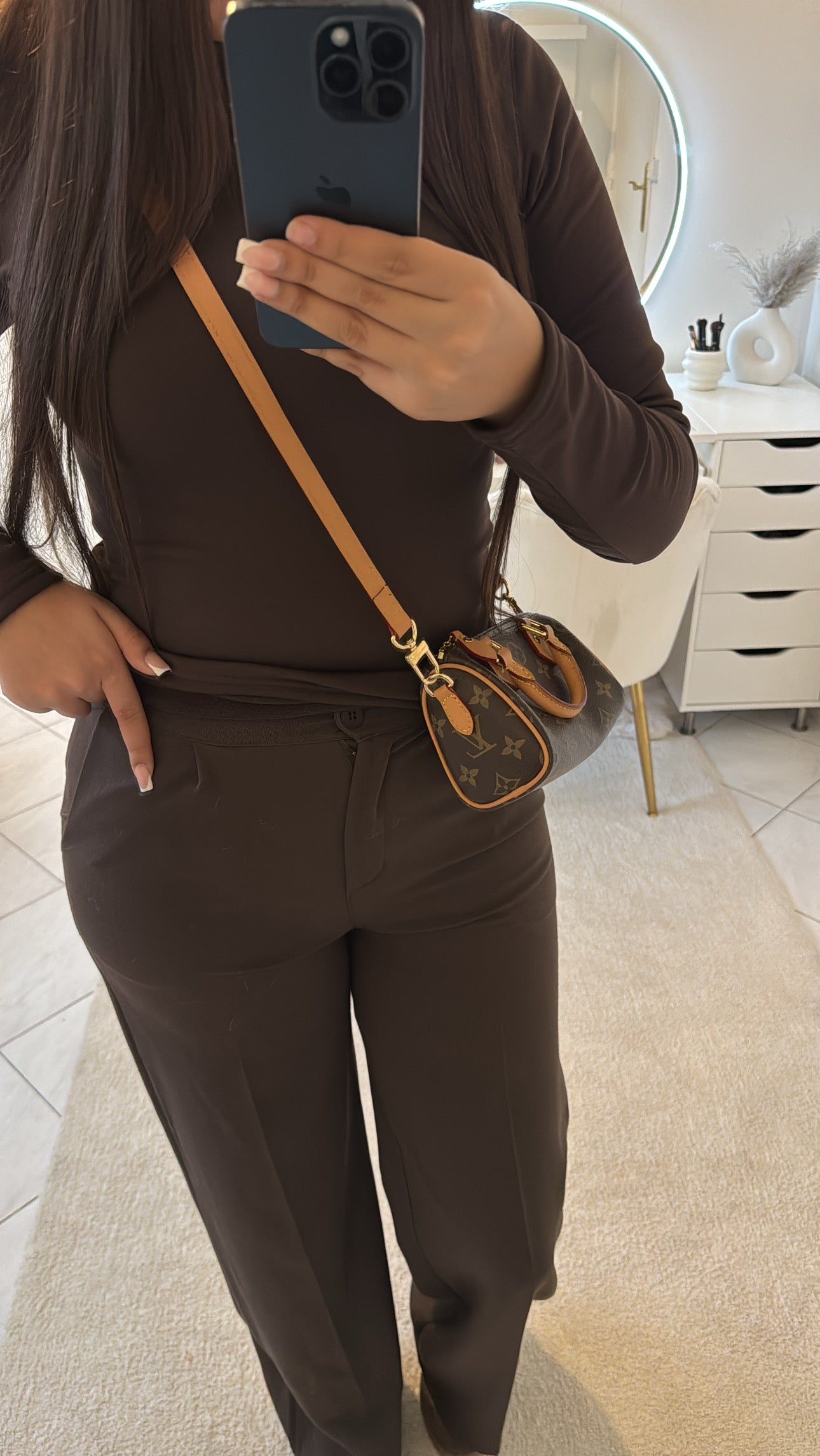 Pantalon à pince marron