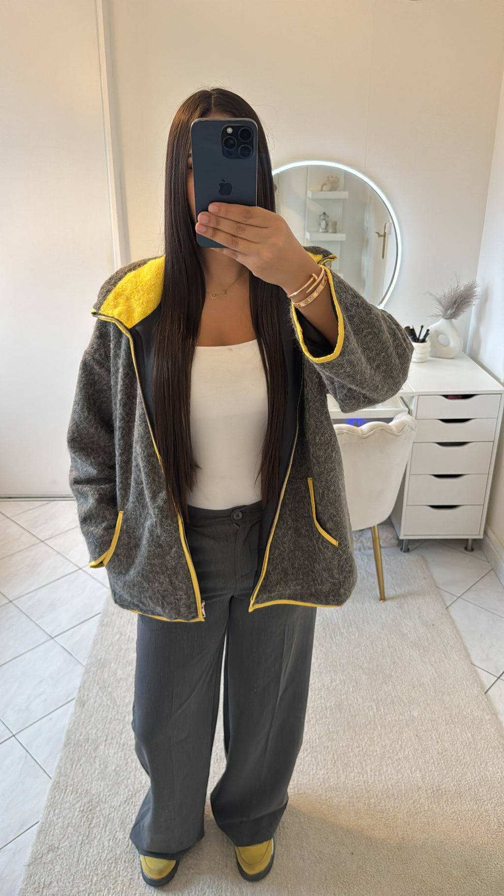 Veste long gris