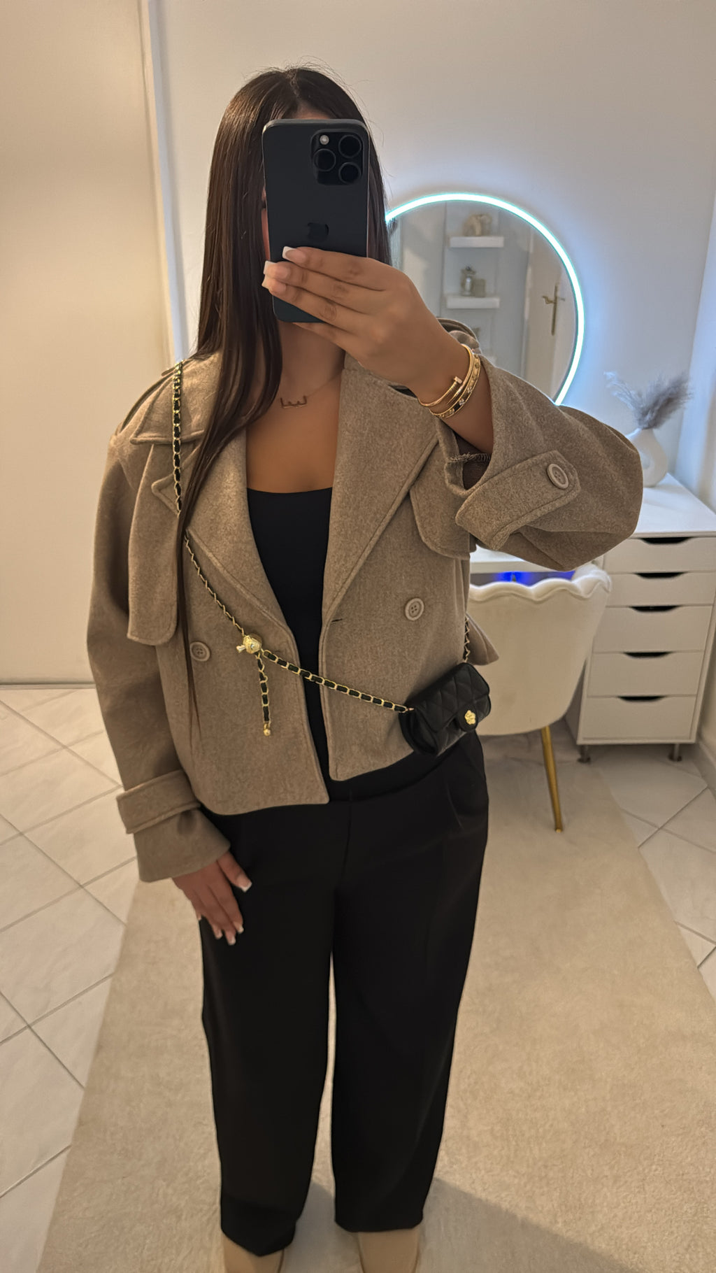 Veste courte taupe
