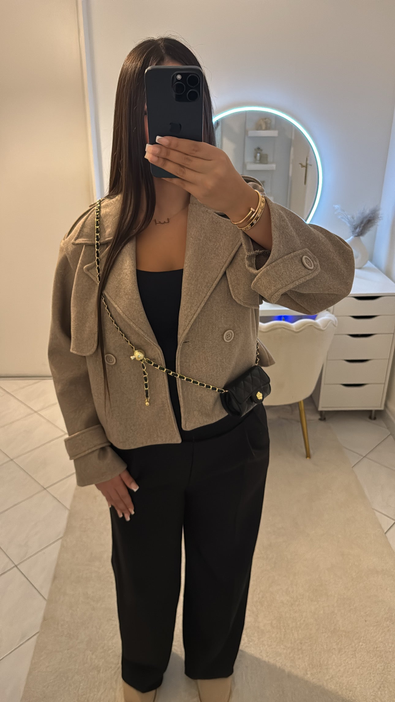 Veste courte taupe