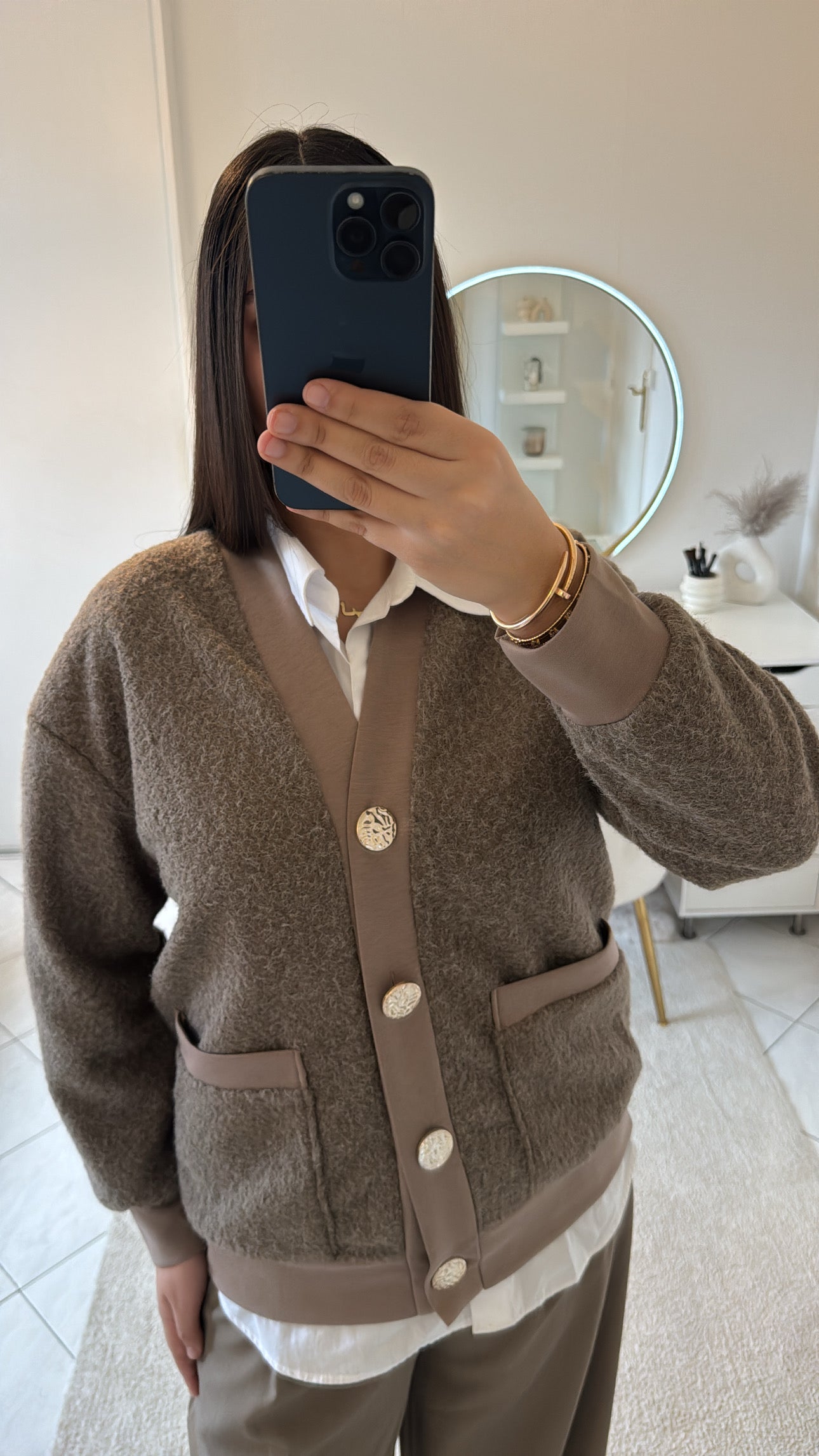 Cardigan taupe
