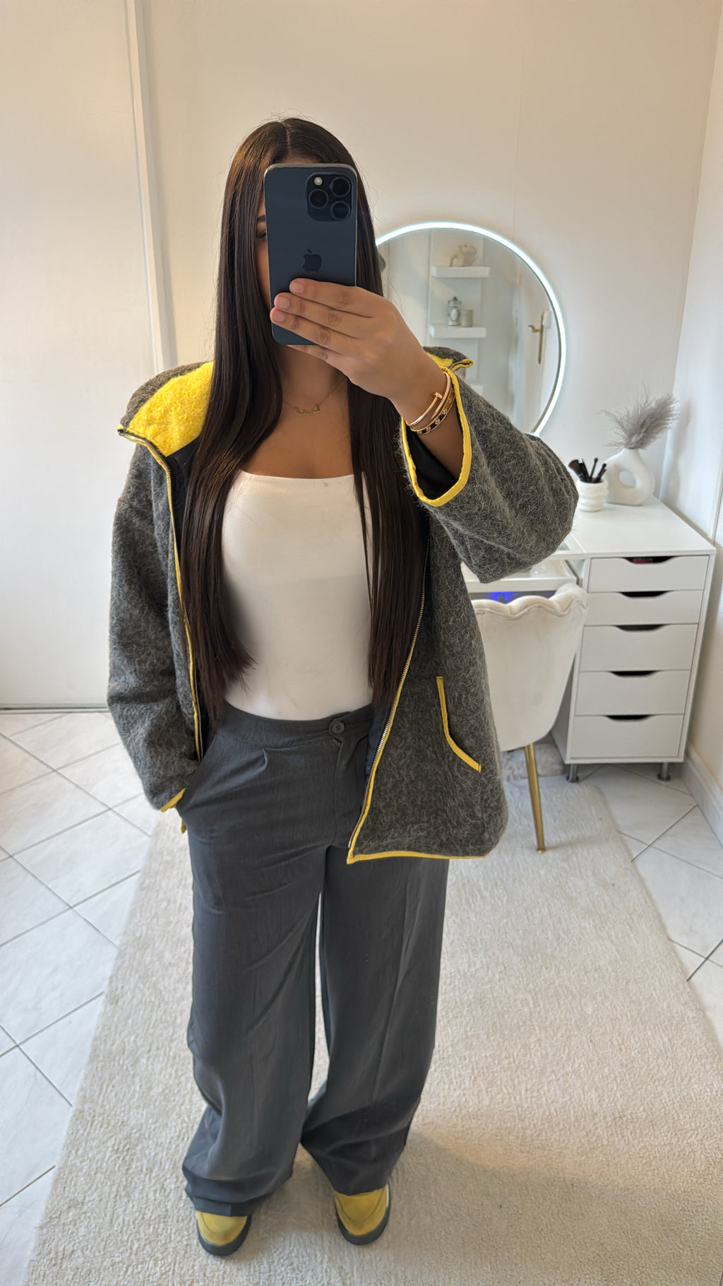 Veste long gris