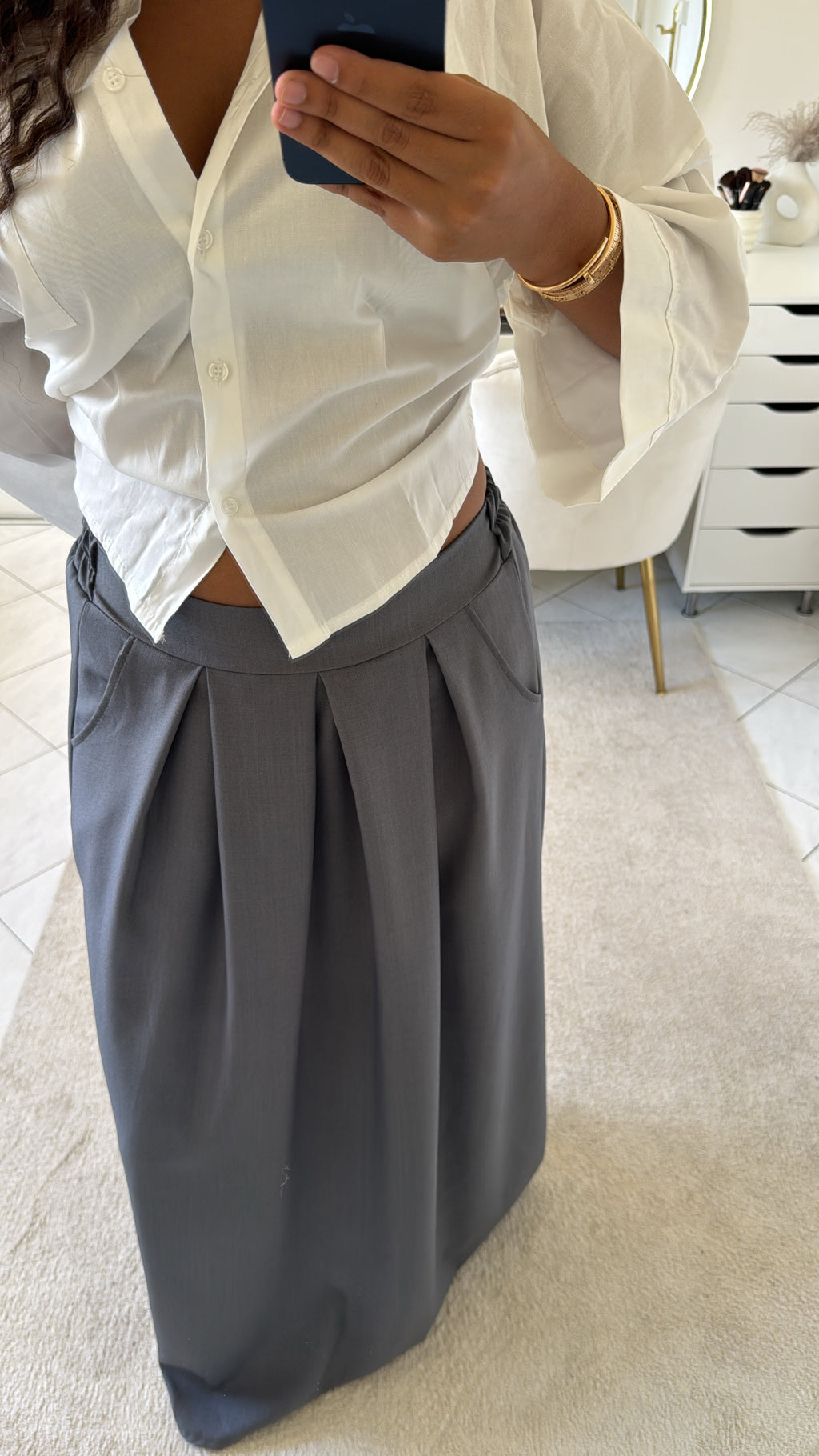 Jupe longue gris
