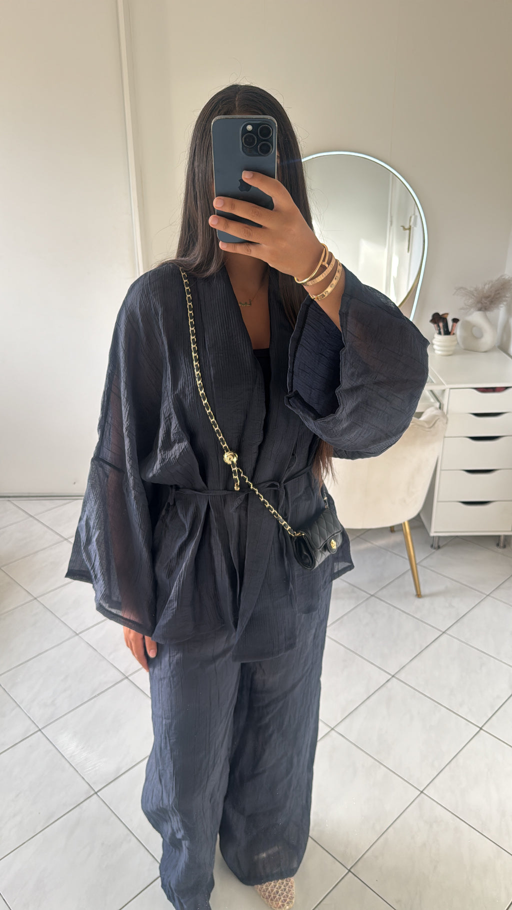 Ensemble pantalon et veste bleu marine
