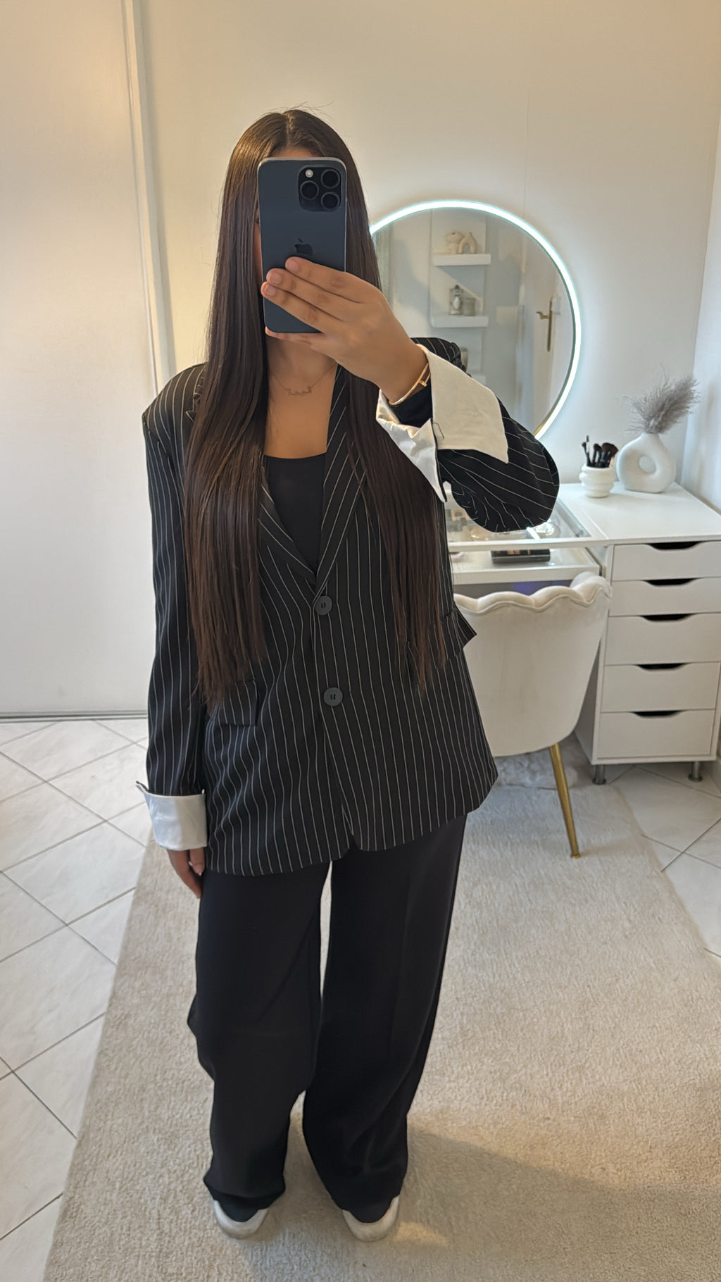 Blazer à rayure noir