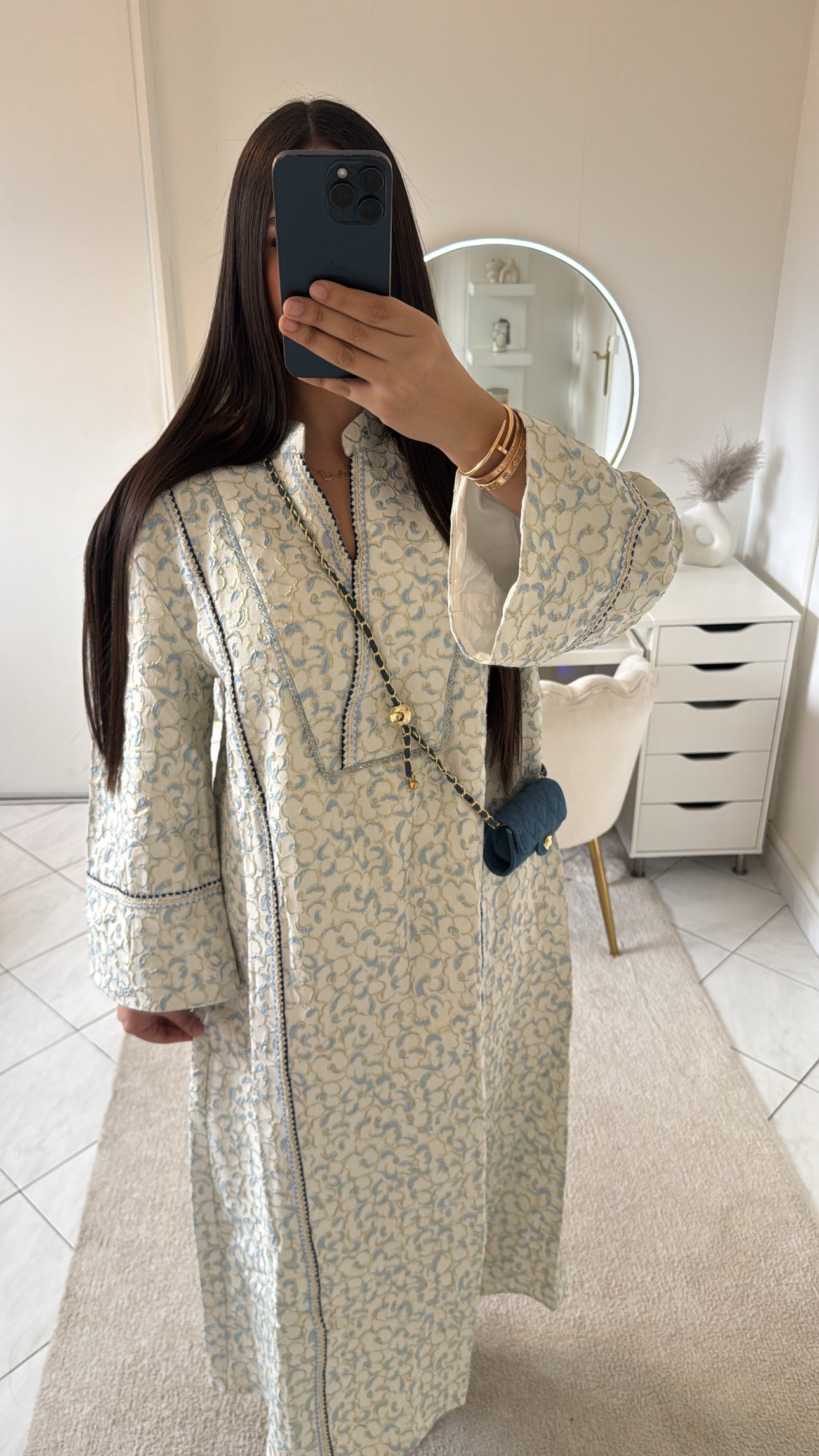Robe gandoura bleu