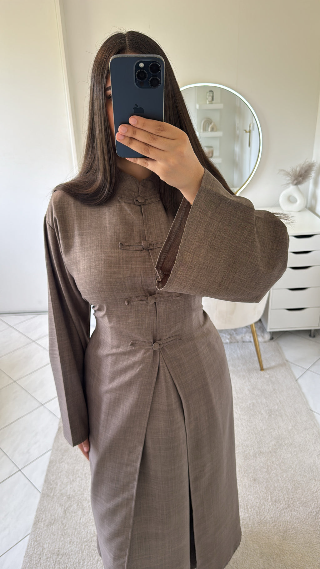 Ensemble robe taupe 2 pièces