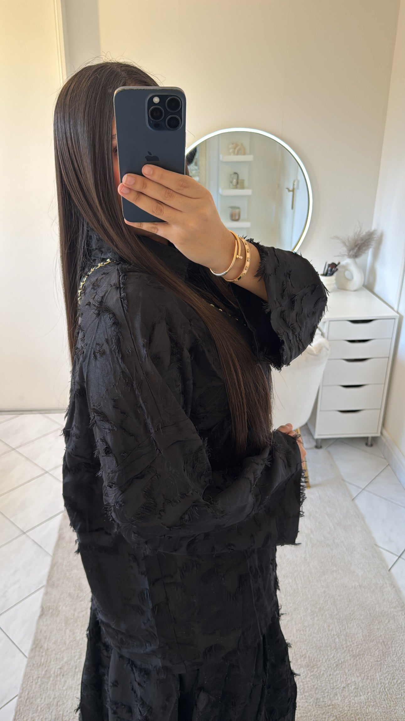 Ensemble lana noir (chemise+jupe)